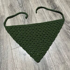 Green Crochet Bandana